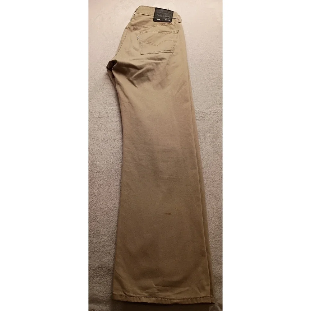 Levis 514 Straight Fit Khaki Tan Pants Men's Cotton Twill Chinos Five Pocket